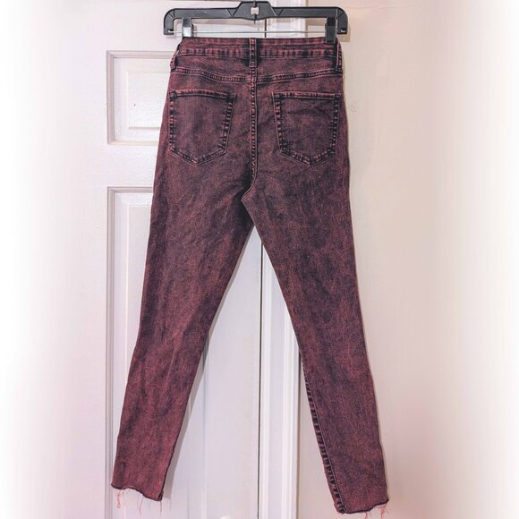 wild fable stretch jeans in red acid wash 2 - Picture 3 of 3